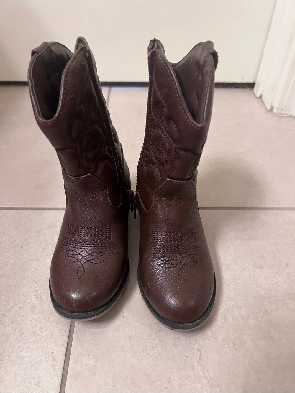Cat & Jack Brown Toddler Cowboy Boots Size 9